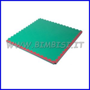 TATAMI JUDO MATTONELLA 100X100 SP.3,5 cm VERDE/ROSSO