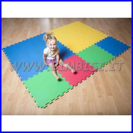 TAPPETO INCASTRO EVAFLOOR CM 52x52x1,5 GIALLO/VERDE IGNIFUGO - immagine 4