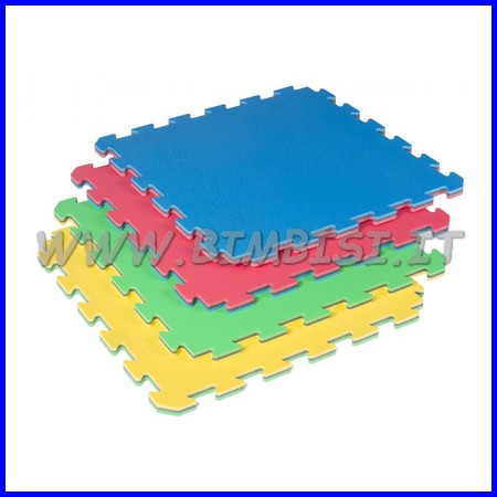 TAPPETO INCASTRO EVAFLOOR CM 52x52x1,5 GIALLO/VERDE IGNIFUGO - immagine 3