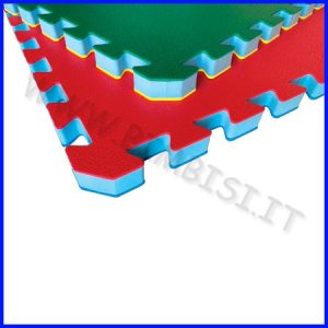 MATTONELLA IN EVA BICOLORE 100X100 SP2.5 ROSSO/BLU